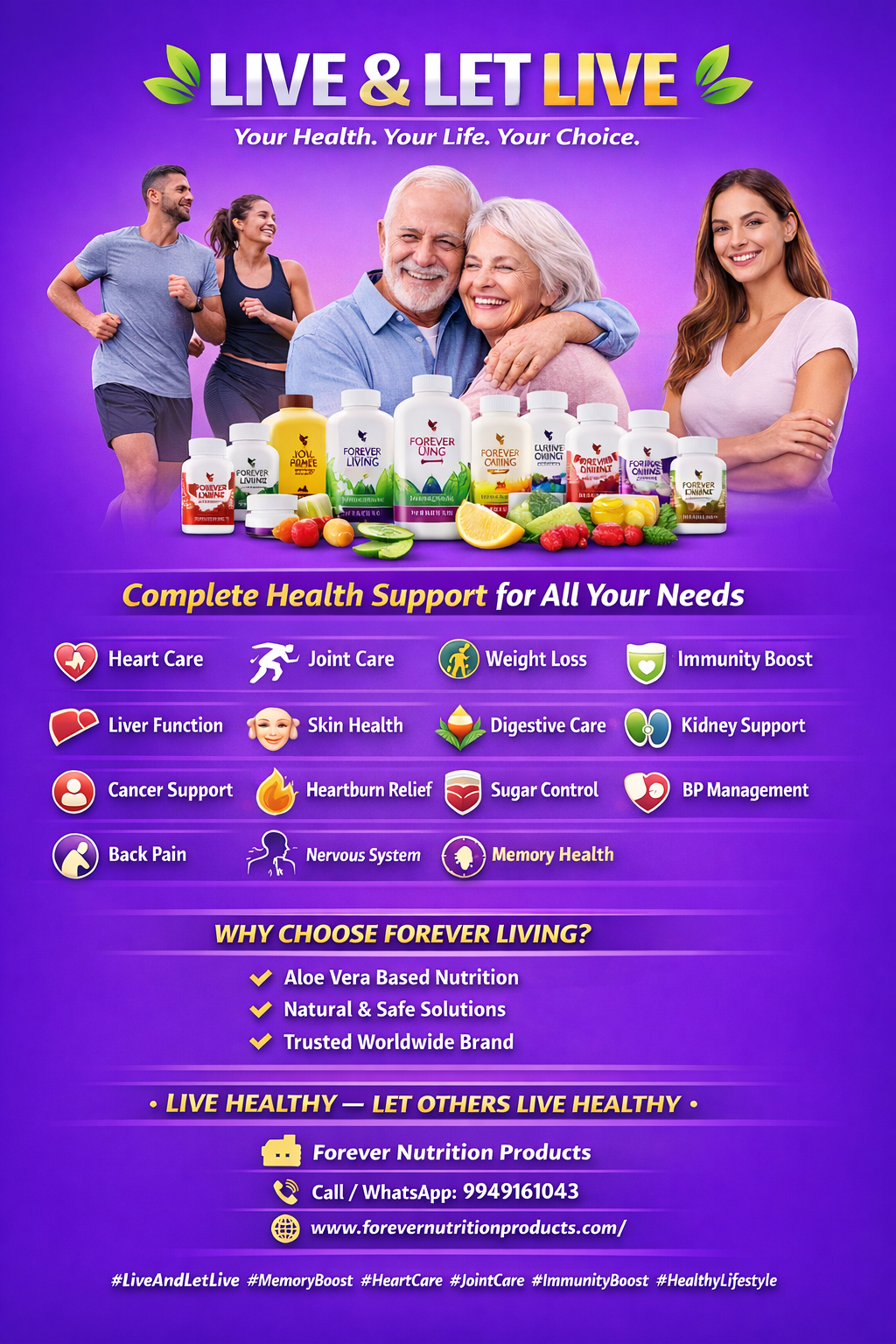 LIVE & LET LIVE – Complete Health Support with Forever Nutrition Products